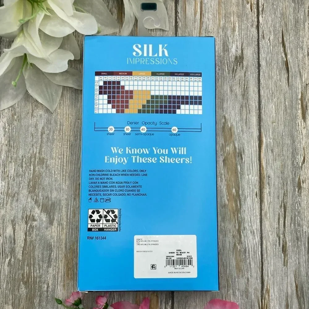 Silk Impressions Sheer to Waist Pantyhose Nylon Sock, 4-Pack Size XXXL